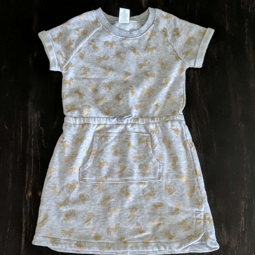 Gymboree gold horse sweatshirt dress